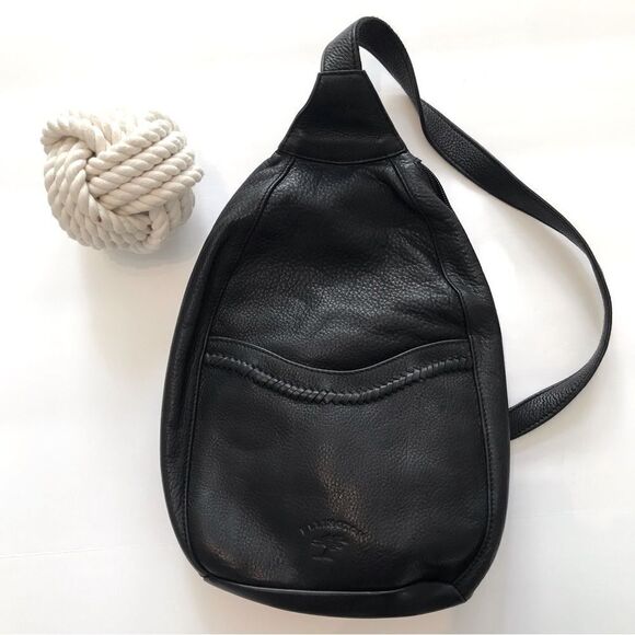 Ellington Rucksack Company Unisex Leather Sling Black Bucket Backpack Bag Ellington Backpack | eBay main image 2